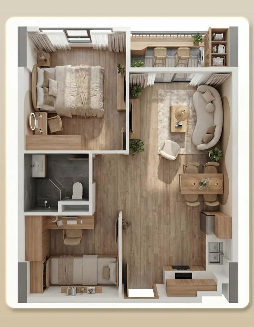 Vay Mua Nhà Trả Góp: Kinh Nghiệm Tính Toán An Toàn 7 Mặt bằng căn hộ 1 phòng ngủ Dragon Home phù hợp người mua nhà lần đầu