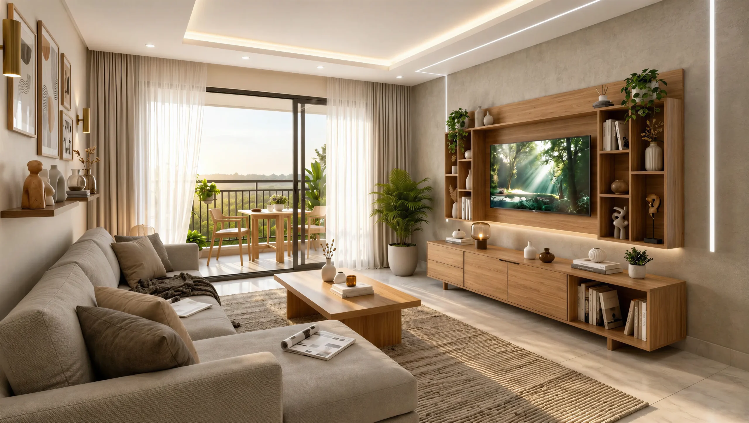 Phòng khách căn hộ mẫu 2PN Dragon Home