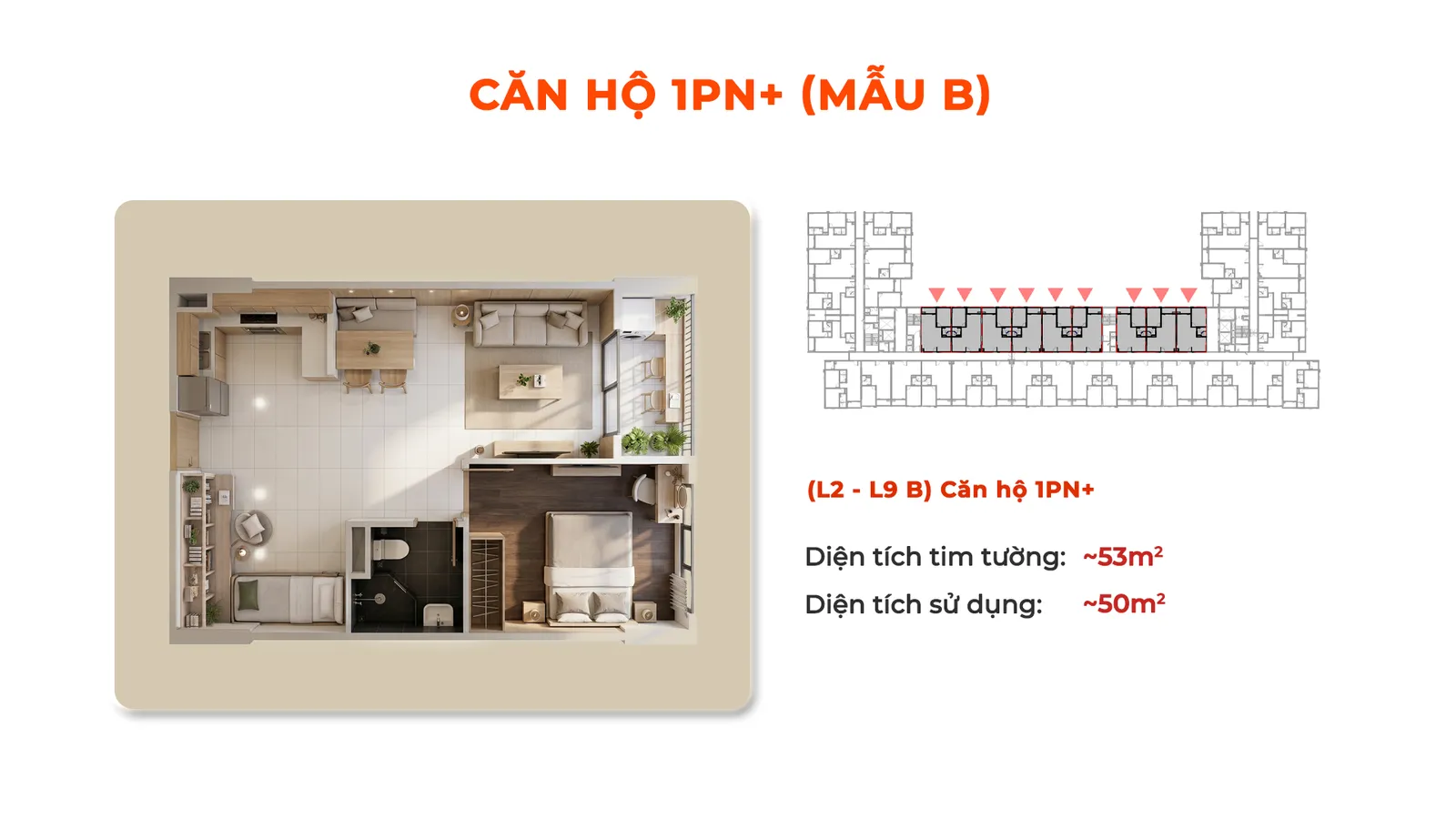 Mặt bằng căn hộ 1PN+ Dragon Homes mẫu B Mặt bằng căn hộ 1PN+ Dragon Homes mẫu B